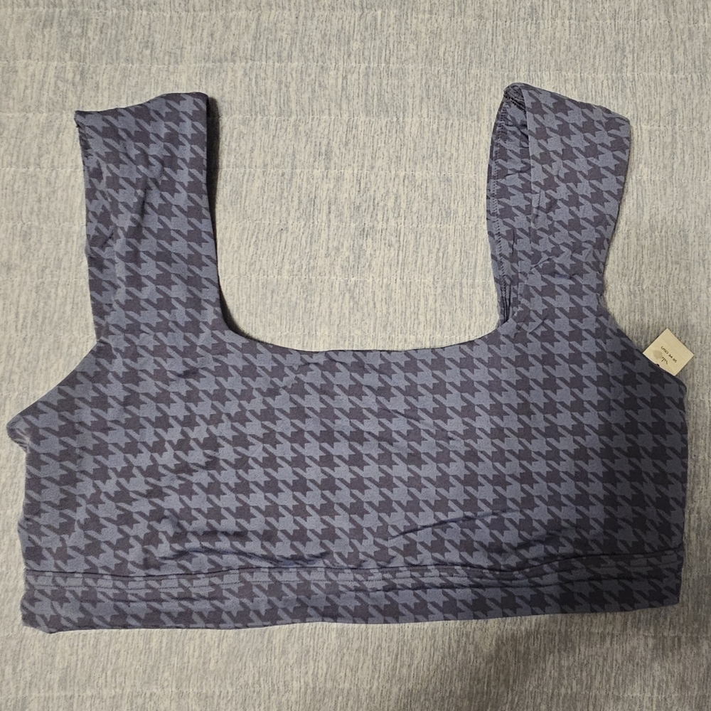 Blue Houndstooth Pattern Top